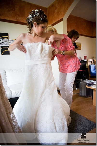 habillage de la mariée