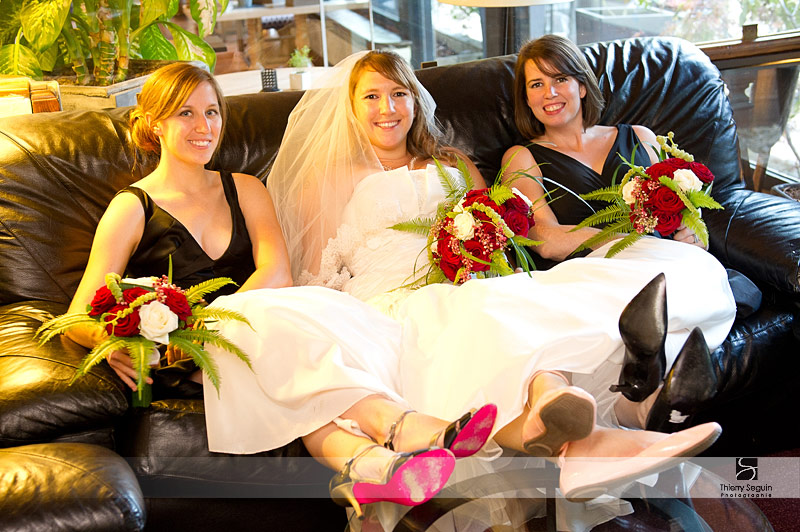 Mariée et ses demoiselles d'honneur